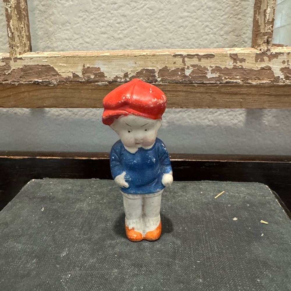 Vintage gasoline alley Smitty, made in Japan, Penny bisque figurine, 1930s